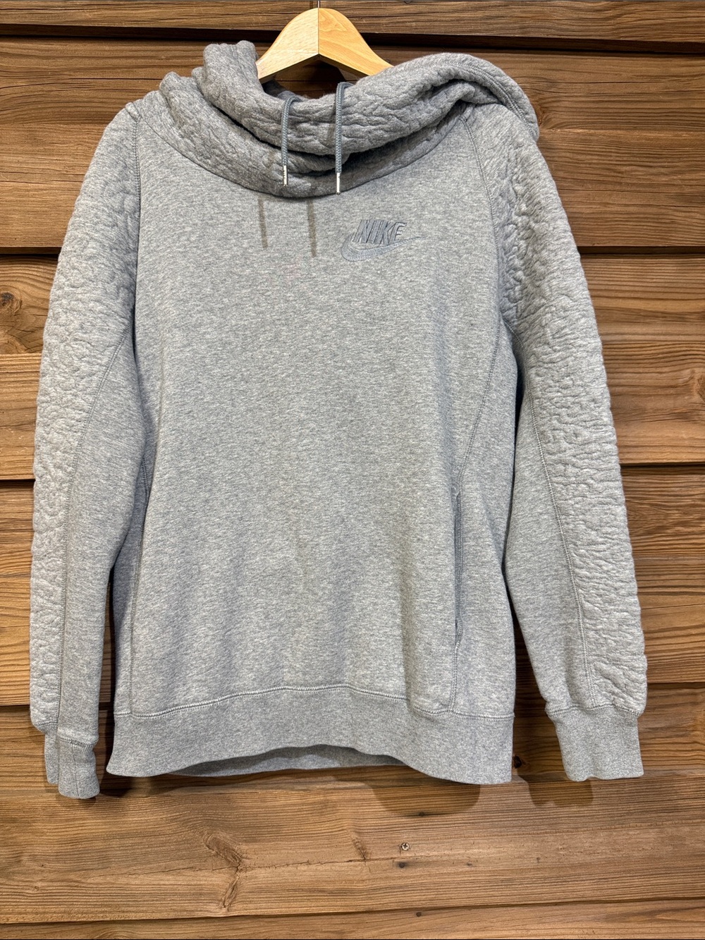 Nike Quilted-Sleeve Pullover Hoodie